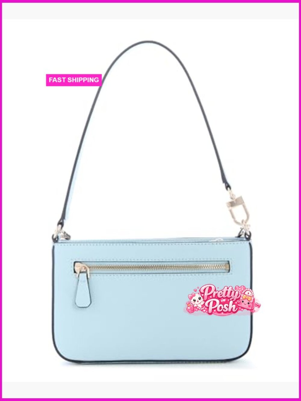 Mini Top Zip Shoulder Bag with Detachable Chain - Picture 4 of 5